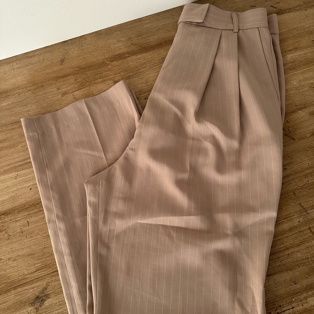 Frankie’s Beige Pinstripe Pants